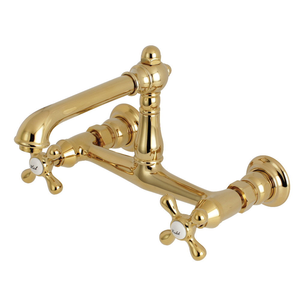 Ks7242ax 8 In. Centers Wall Mount Vessel Sink Faucet, Polished Brass