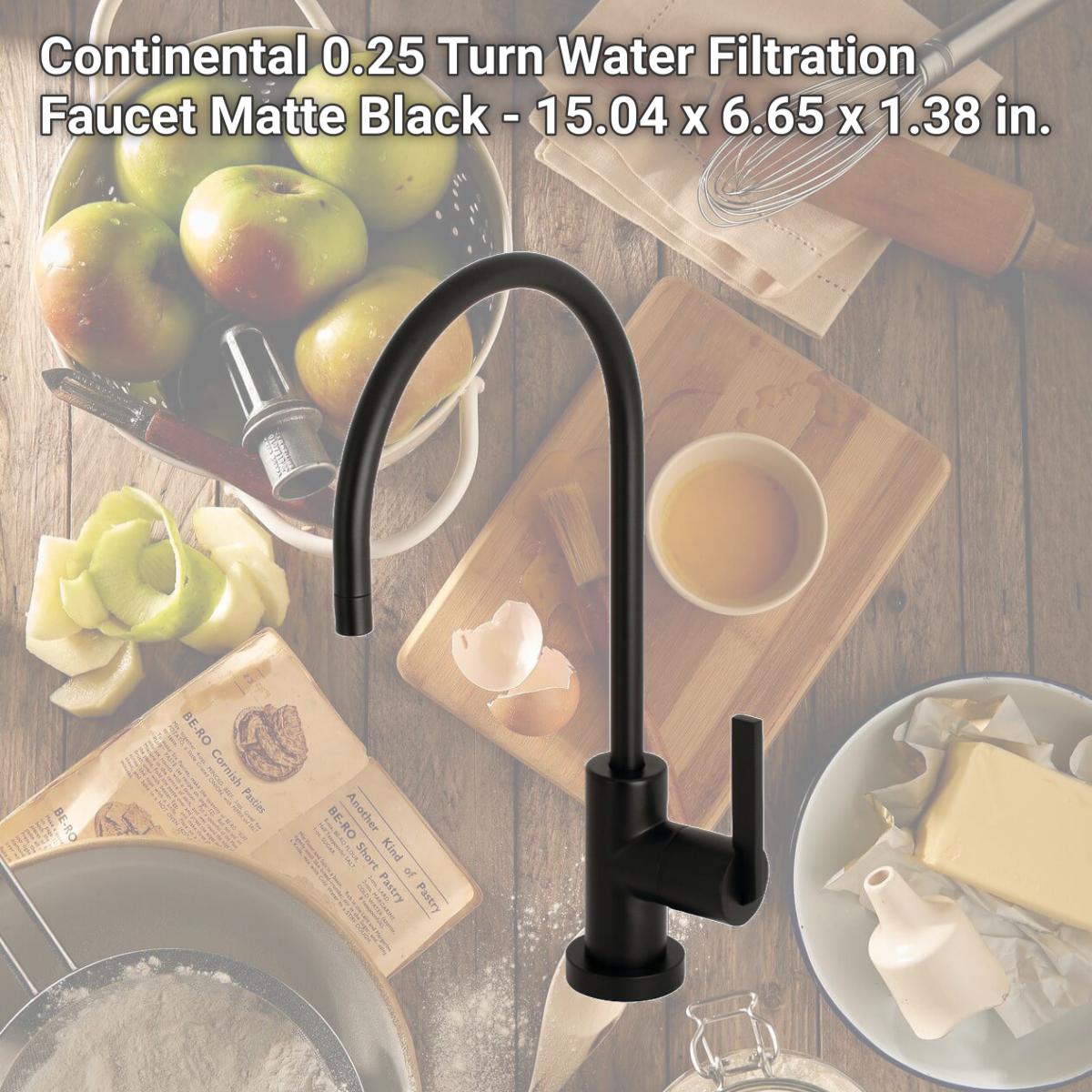 Picture of Kingston Brass KS8190CTL Continental 0.25 Turn Water Filtration Faucet, Matte Black - 15.04 x 6.65 x 1.38 in.