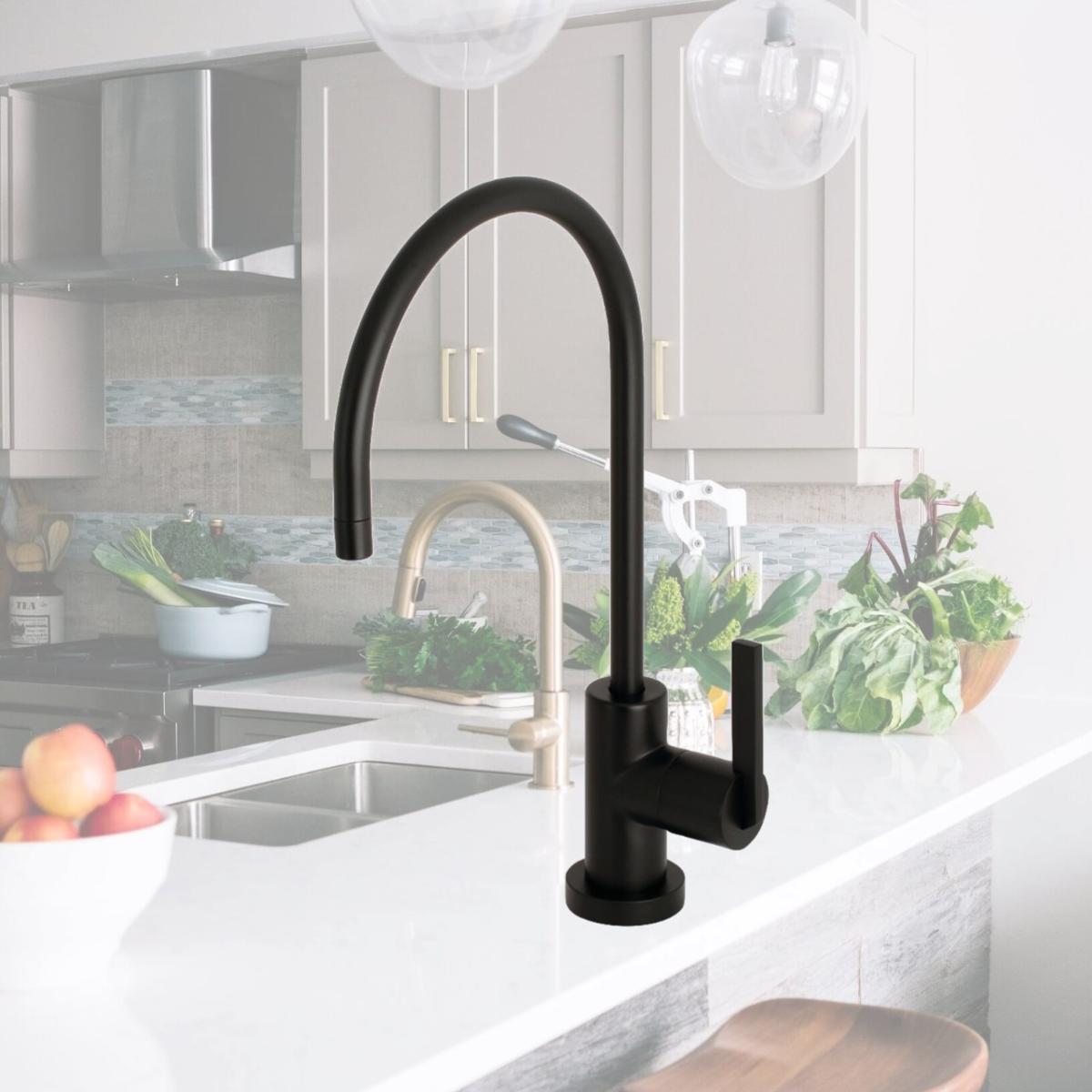 Picture of Kingston Brass KS8190CTL Continental 0.25 Turn Water Filtration Faucet, Matte Black - 15.04 x 6.65 x 1.38 in.