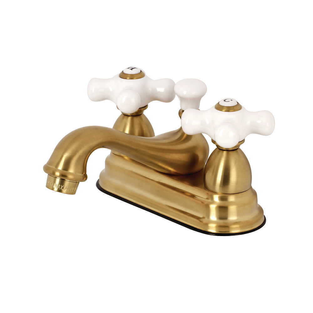 4 In. Center Lavatory Faucet, Satin Brass