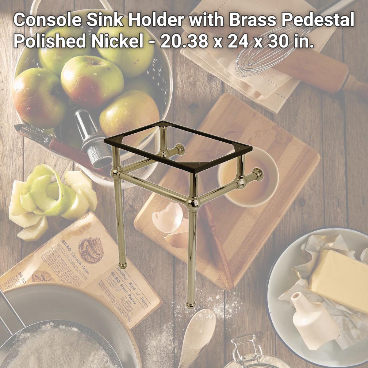 Picture of Fauceture VBH242030PN Console Sink Holder with Brass Pedestal, Polished Nickel - 20.38 x 24 x 30 in.