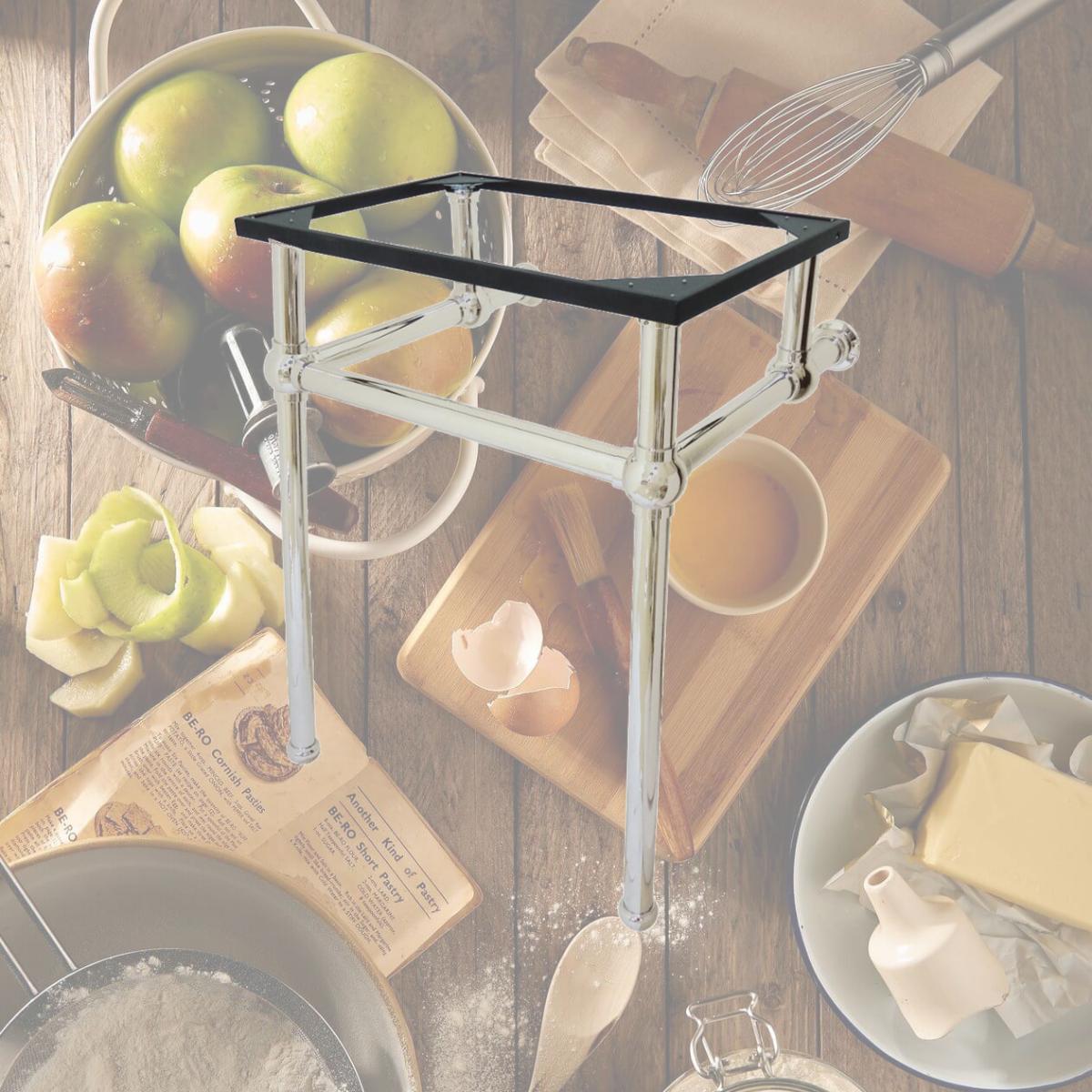 Picture of Fauceture VBH282033PN Console Sink Holder with Brass Pedestal, Polished Nickel - 20.38 x 24 x 33.25 in.