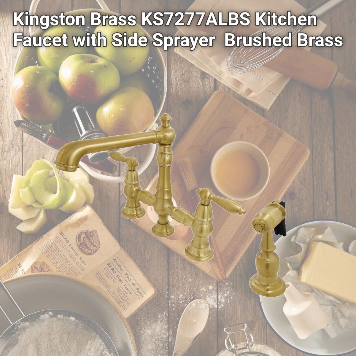Picture of Kingston Brass KS7277ALBS Kitchen Faucet with Side Sprayer  Brushed Brass