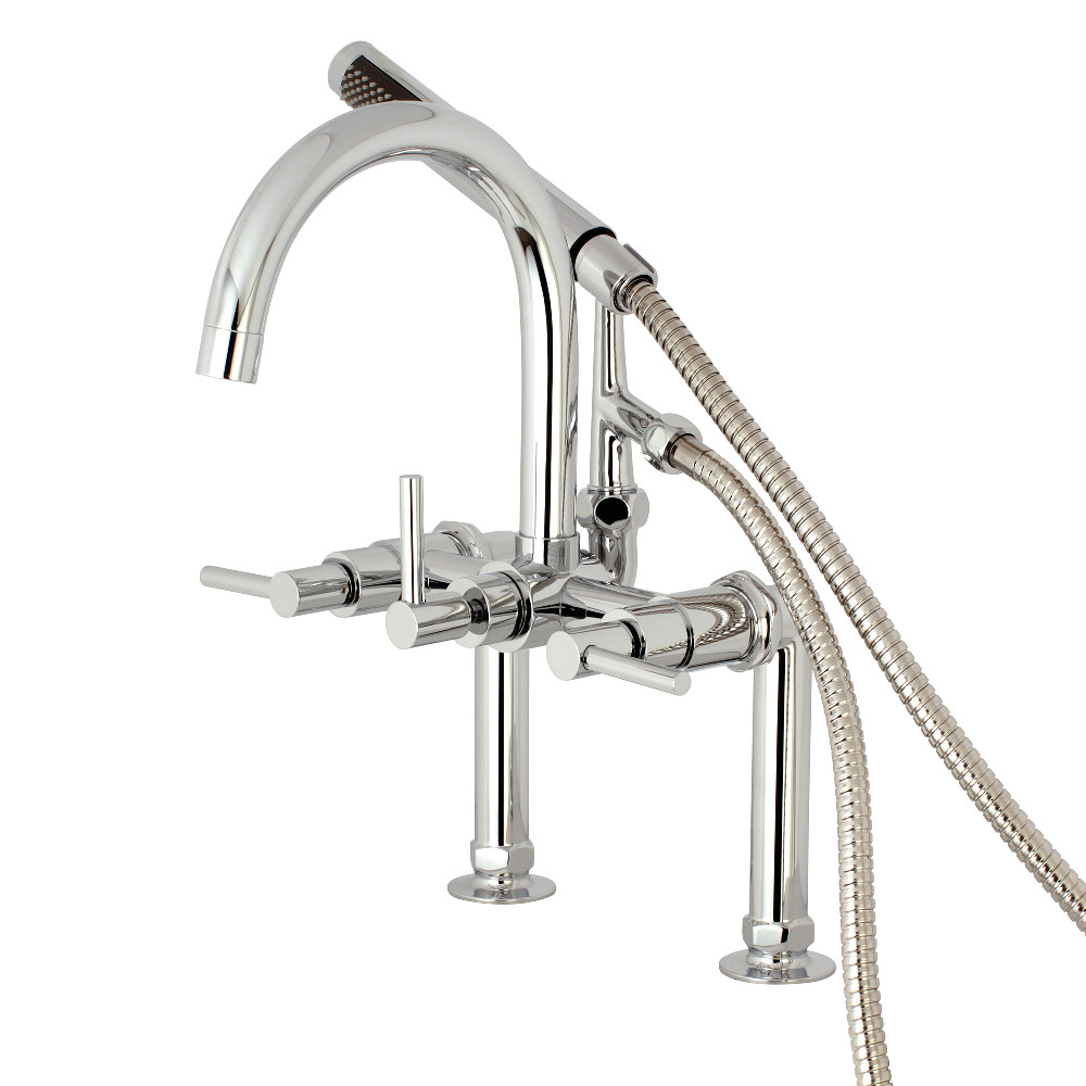 Ae8101dl 7 In. Concord Deck Mount Clawfoot Tub Faucet With Hand Shower, Polished Chrome