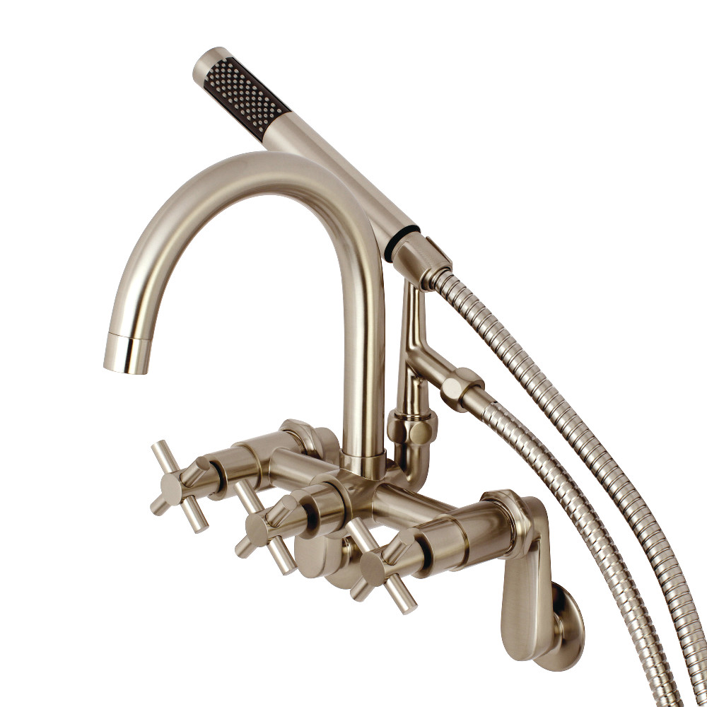 Ae8158dx Wall Mount Tub Filler With Hand Shower, Brushed Nickel - 5.13 X 6.94 X 8.31 In.