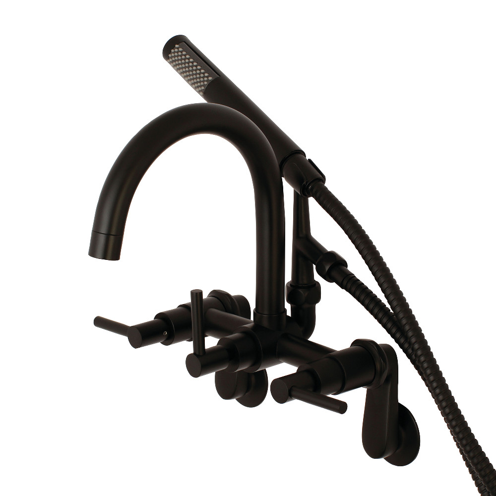 Ae8150dl Wall Mount Tub Filler With Hand Shower, Matte Black - 5.13 X 6.94 X 8.31 In.