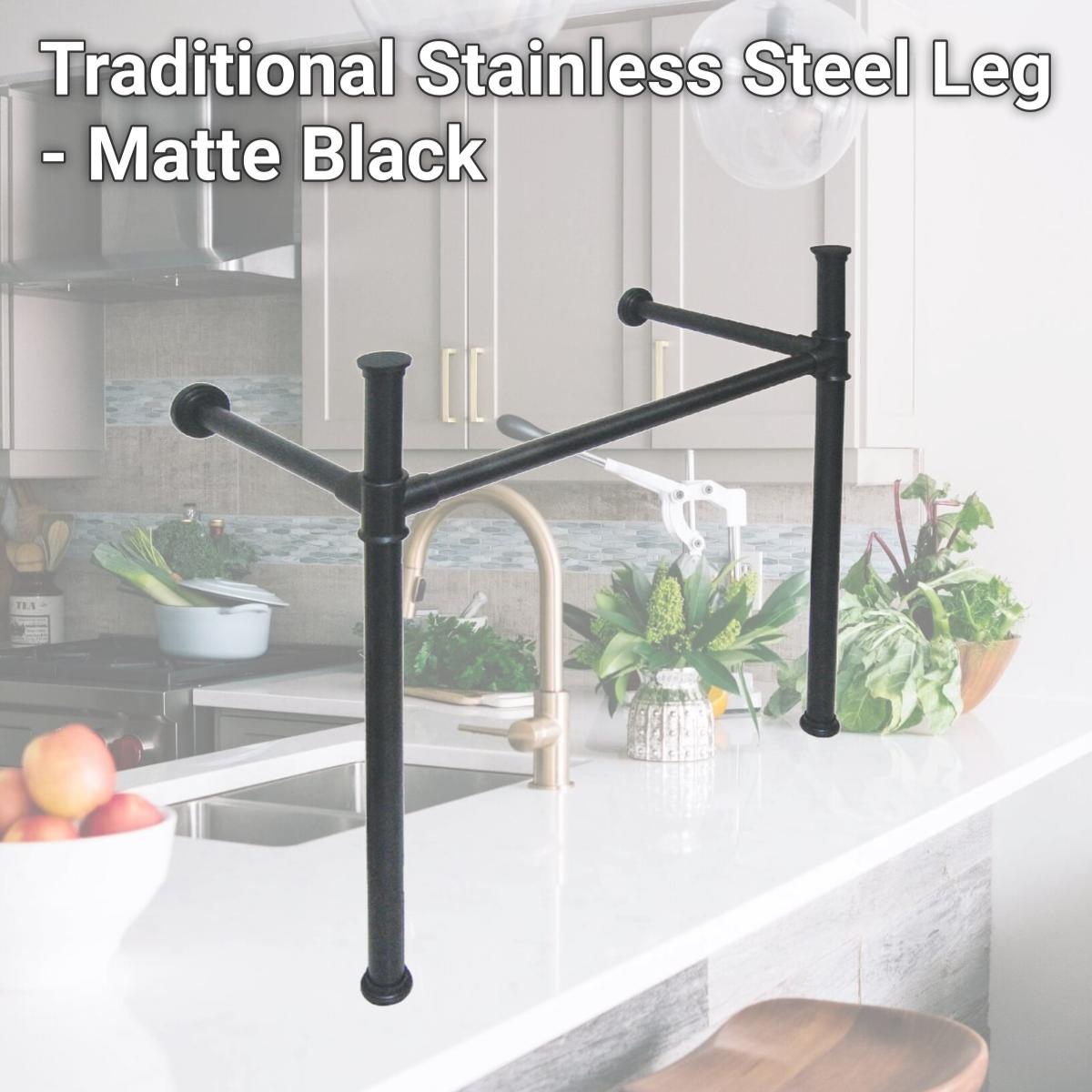 Picture of Fauceture VPB13680 Traditional Stainless Steel Leg - Matte Black