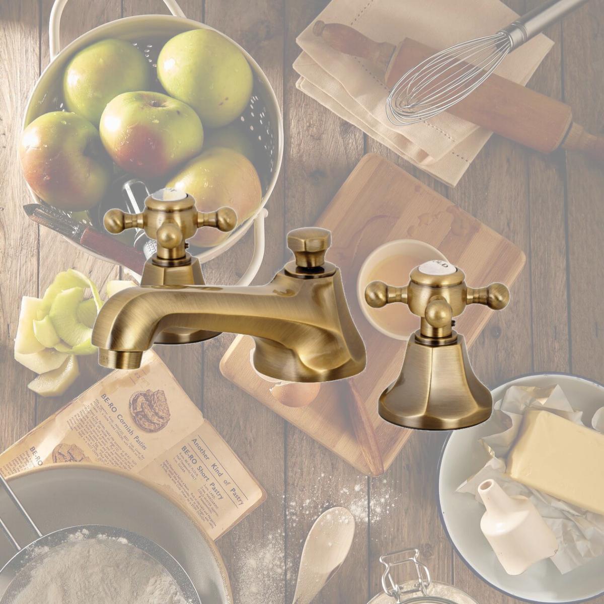 Picture of Kingston Brass KS4463BX 8 in. Widespread Bathroom Faucet  Antique Brass
