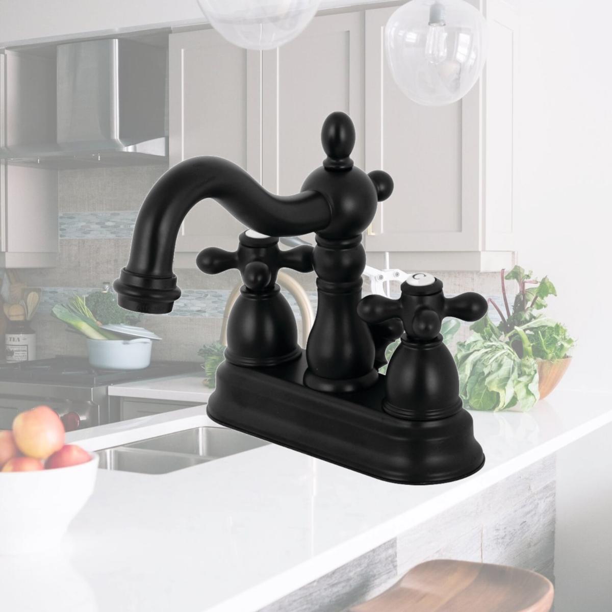 Picture of Kingston Brass KB1600AX Traditional 4 in. Centerset Lavatory Faucet - Matte Black
