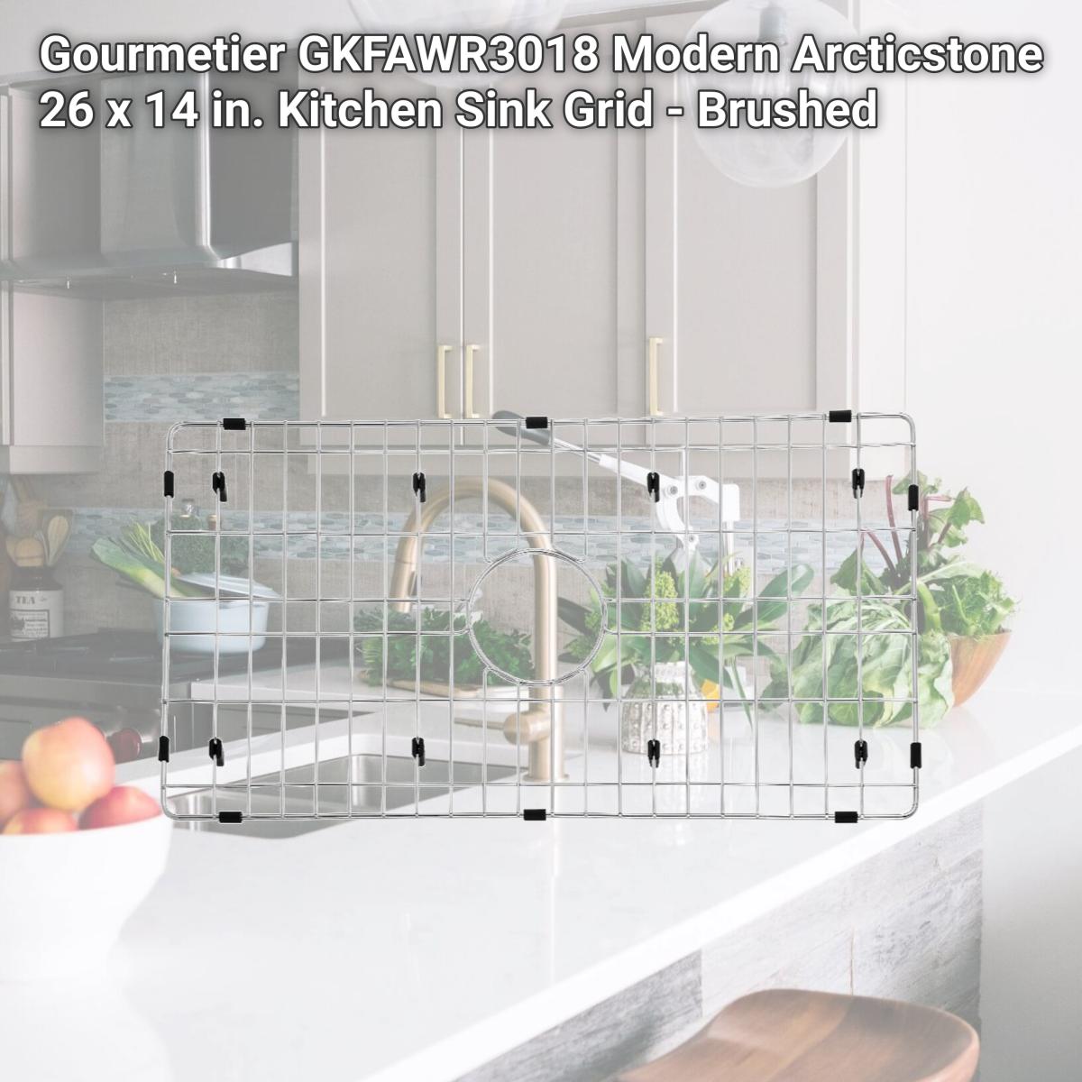 Picture of Gourmetier GKFAWR3018 Modern Arcticstone 26 x 14 in. Kitchen Sink Grid - Brushed