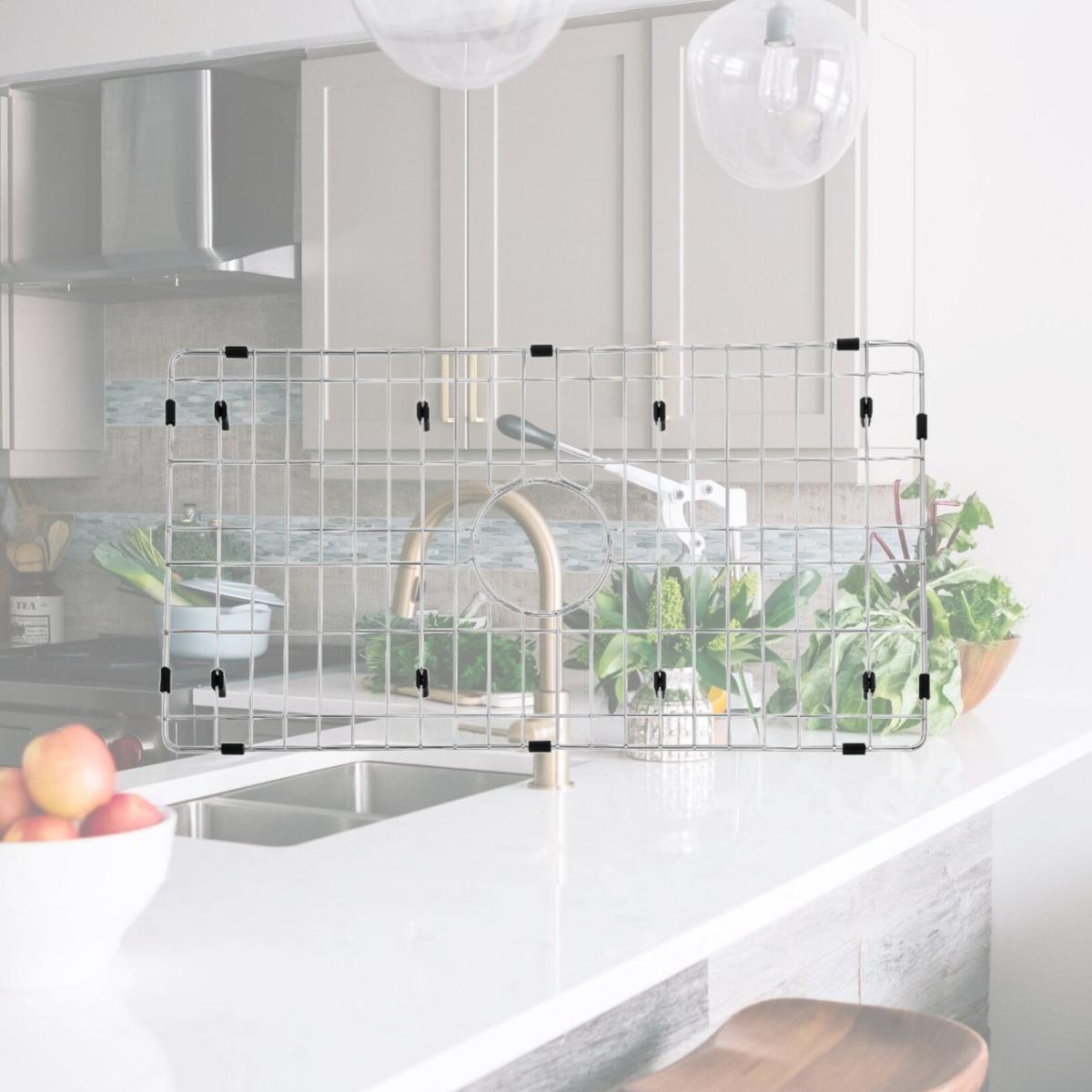 Picture of Gourmetier GKFAWR3018 Modern Arcticstone 26 x 14 in. Kitchen Sink Grid - Brushed