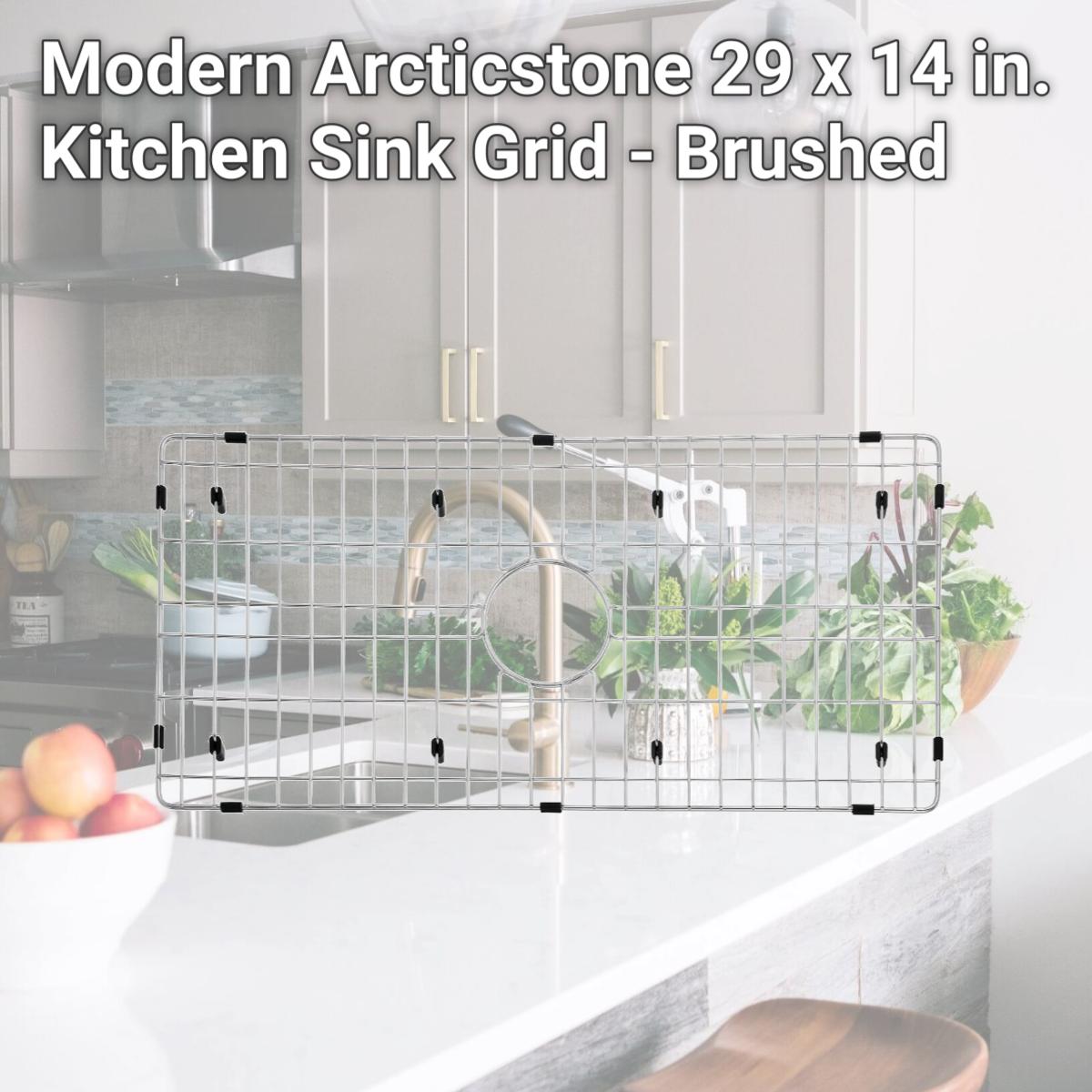 Picture of Gourmetier GKFAWR3318 Modern Arcticstone 29 x 14 in. Kitchen Sink Grid - Brushed