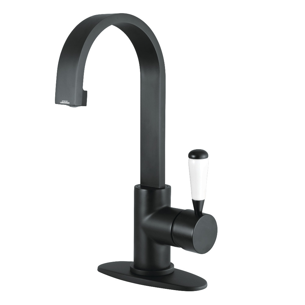 Ls8210dpl Modern Paris Single-handle Bathroom Faucet With Deck Plate & Drain - Matte Black