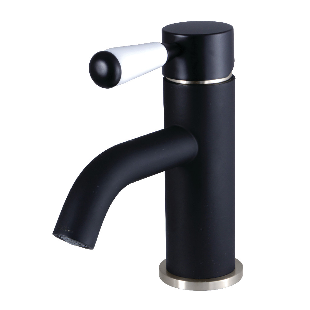 Ls8229dpl Modern Paris Single-handle Bathroom Faucet With Deck Plate & Drain - Matte Black & Brushed Nickel