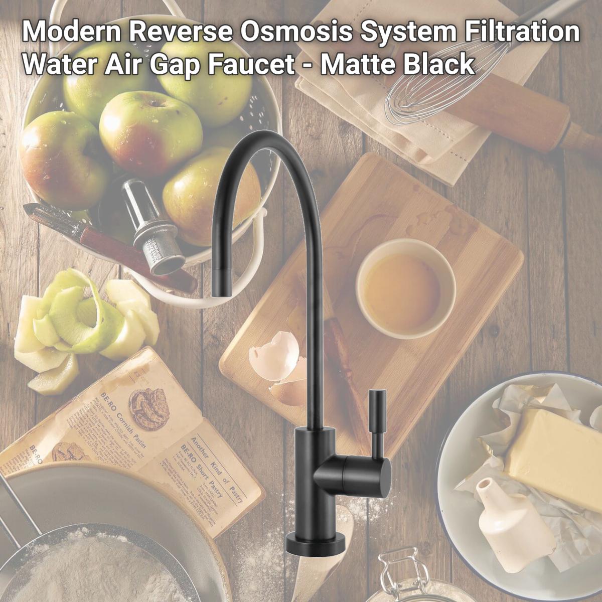 Picture of Kingston Brass KSAG8190DL Modern Reverse Osmosis System Filtration Water Air Gap Faucet - Matte Black