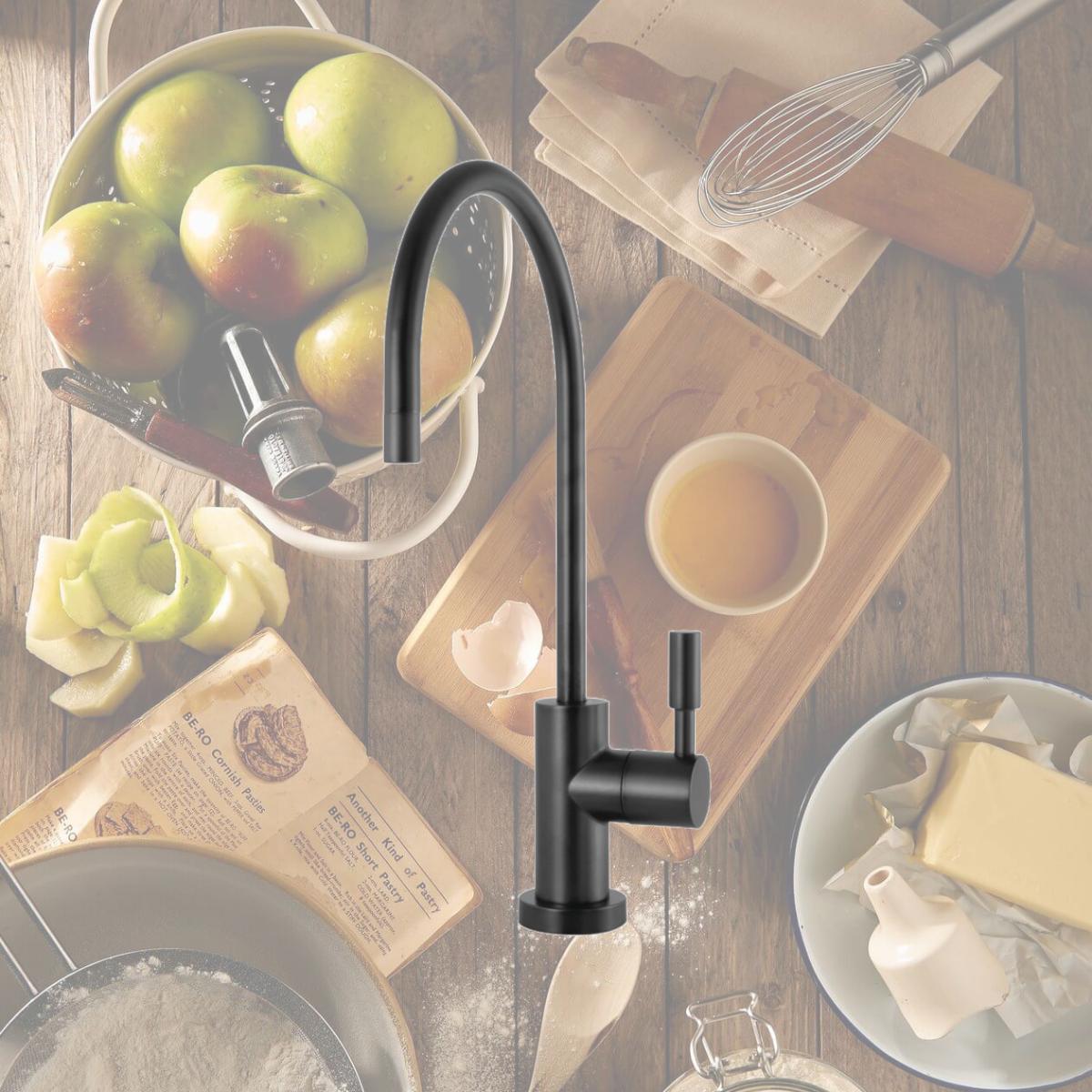 Picture of Kingston Brass KSAG8190DL Modern Reverse Osmosis System Filtration Water Air Gap Faucet - Matte Black
