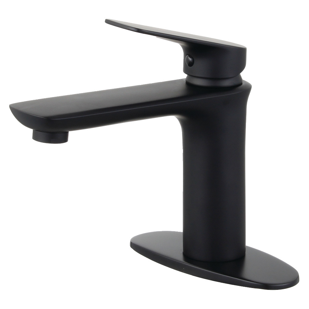 Ls4200cxl Frankfurt Single-handle Bathroom Faucet With Deck Plate & Drain, Matte Black
