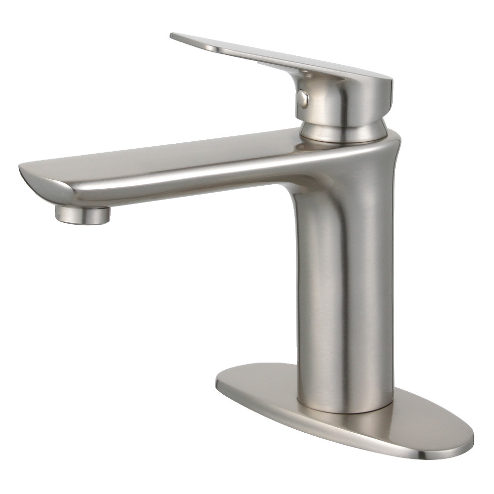 Ls4208cxl Frankfurt Single-handle Bathroom Faucet With Deck Plate & Drain, Brushed Nickel
