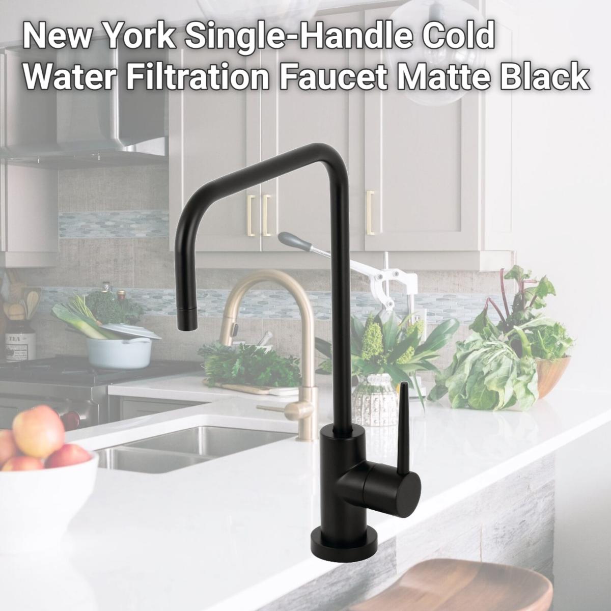 Picture of Kingston Brass KS6190NYL New York Single-Handle Cold Water Filtration Faucet, Matte Black