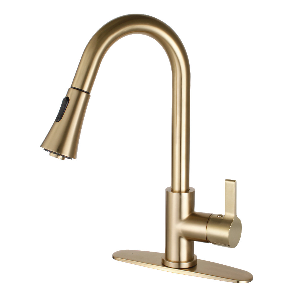 Ls8723ctl Continental Single-handle Pull-down Kitchen Faucet, Brushed Brass