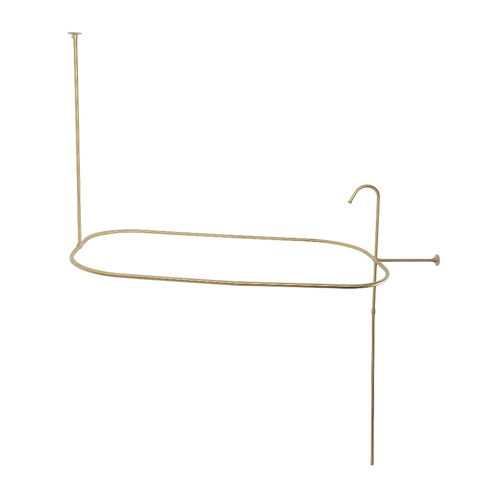 Abt1040-7 Oval Shower Riser With Enclosure, Brushed Brass
