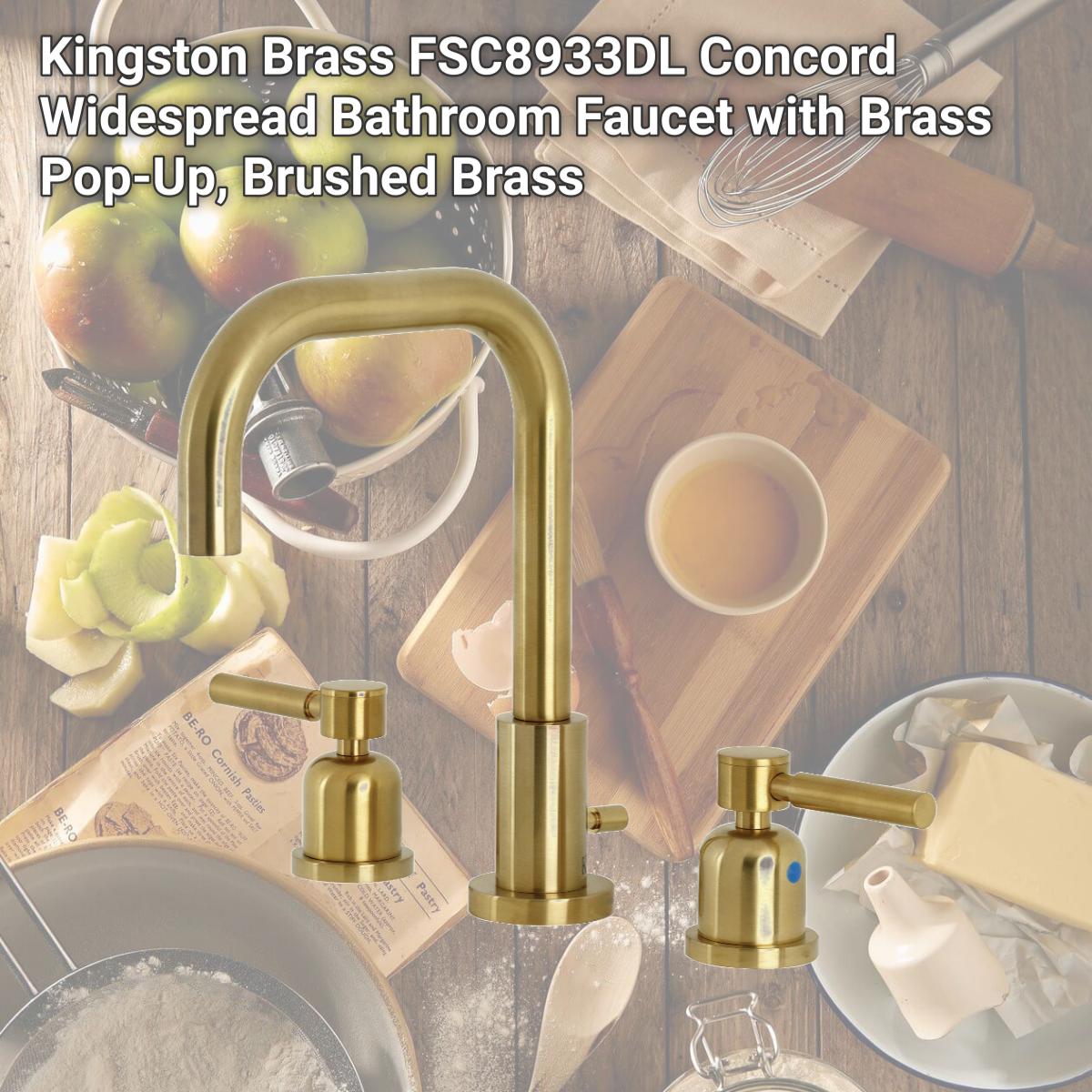 Picture of Kingston Brass FSC8933DL Concord Widespread Bathroom Faucet with Brass Pop-Up, Brushed Brass