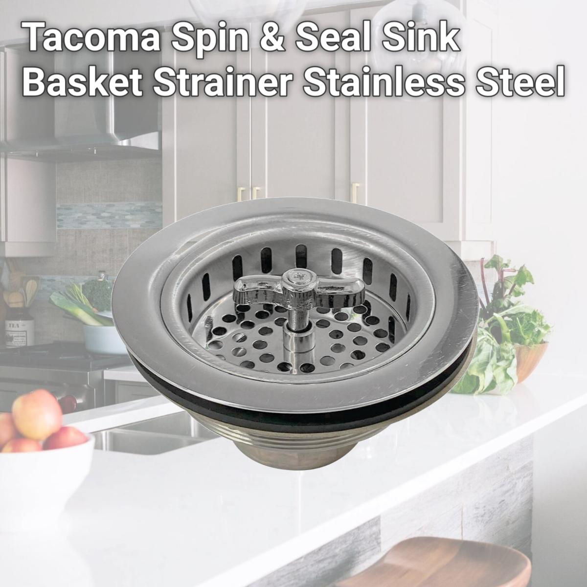 Picture of Kingston Brass K212 Tacoma Spin & Seal Sink Basket Strainer, Stainless Steel