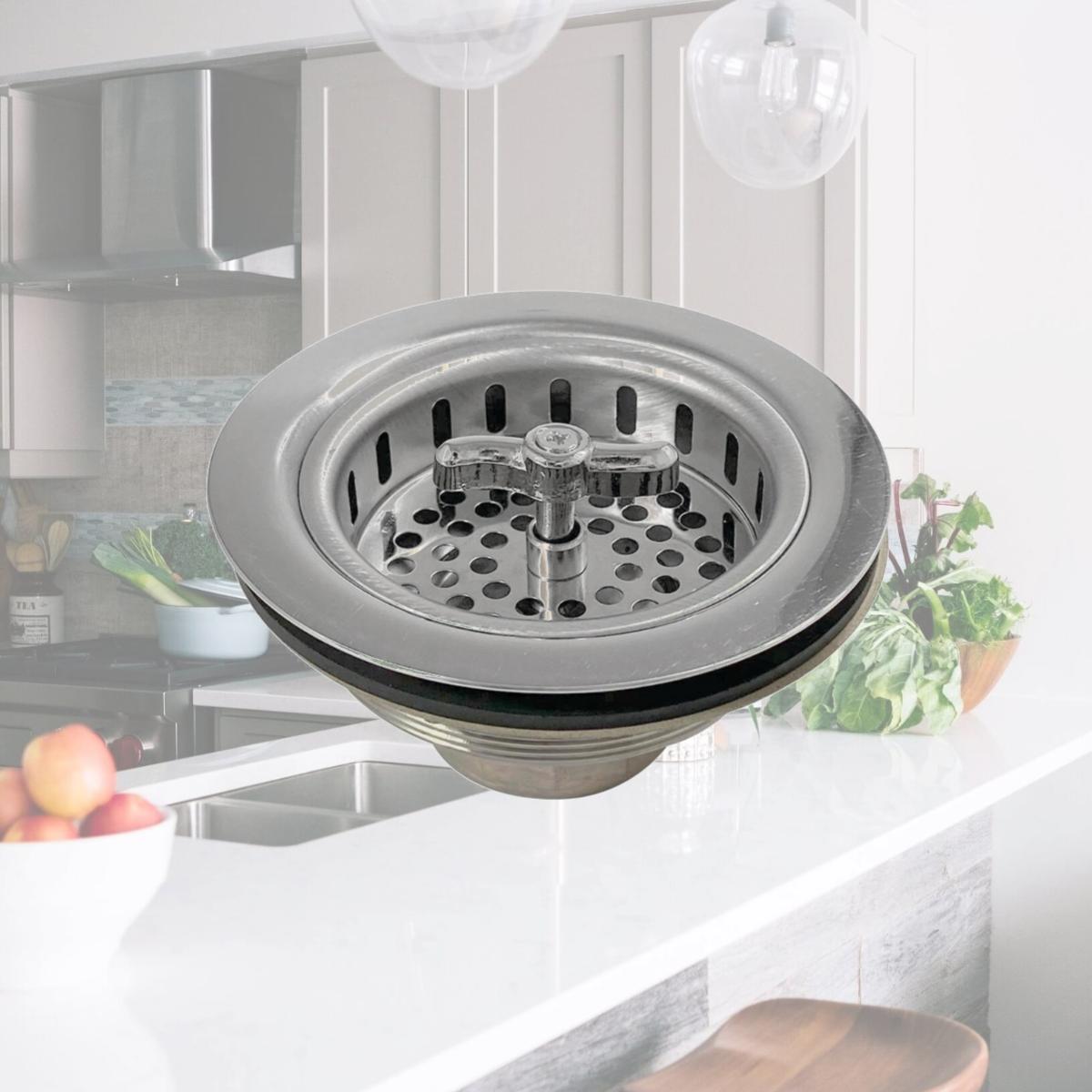 Picture of Kingston Brass K212 Tacoma Spin & Seal Sink Basket Strainer, Stainless Steel