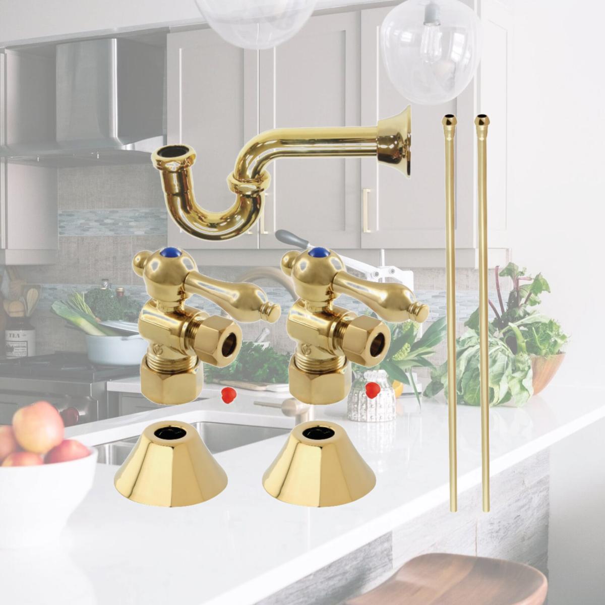 Picture of Kingston Brass CC53302LKB30 Traditional Plumbing Sink Trim Kit with P-Trap, Polished Brass