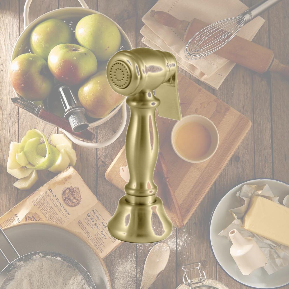 Picture of Kingston Brass CCRP1K7SPR Vintage Kitchen Side Sprayer, Brushed Brass