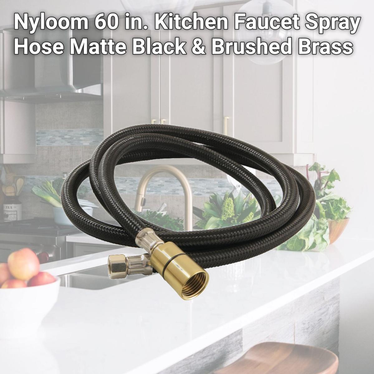 Picture of Kingston Brass KSSLSPR7K Nyloom 60 in. Kitchen Faucet Spray Hose, Matte Black & Brushed Brass