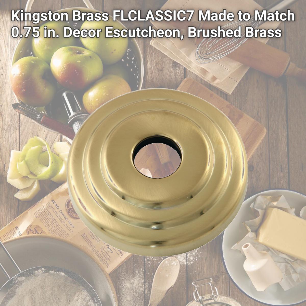 Picture of Kingston Brass FLCLASSIC7 Made to Match 0.75 in. Decor Escutcheon, Brushed Brass