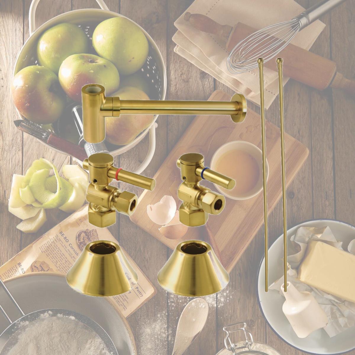 Picture of Kingston Brass CC43107DLLKB30 Modern Plumbing Sink Trim Kit with Bottle Trap, Brushed Brass