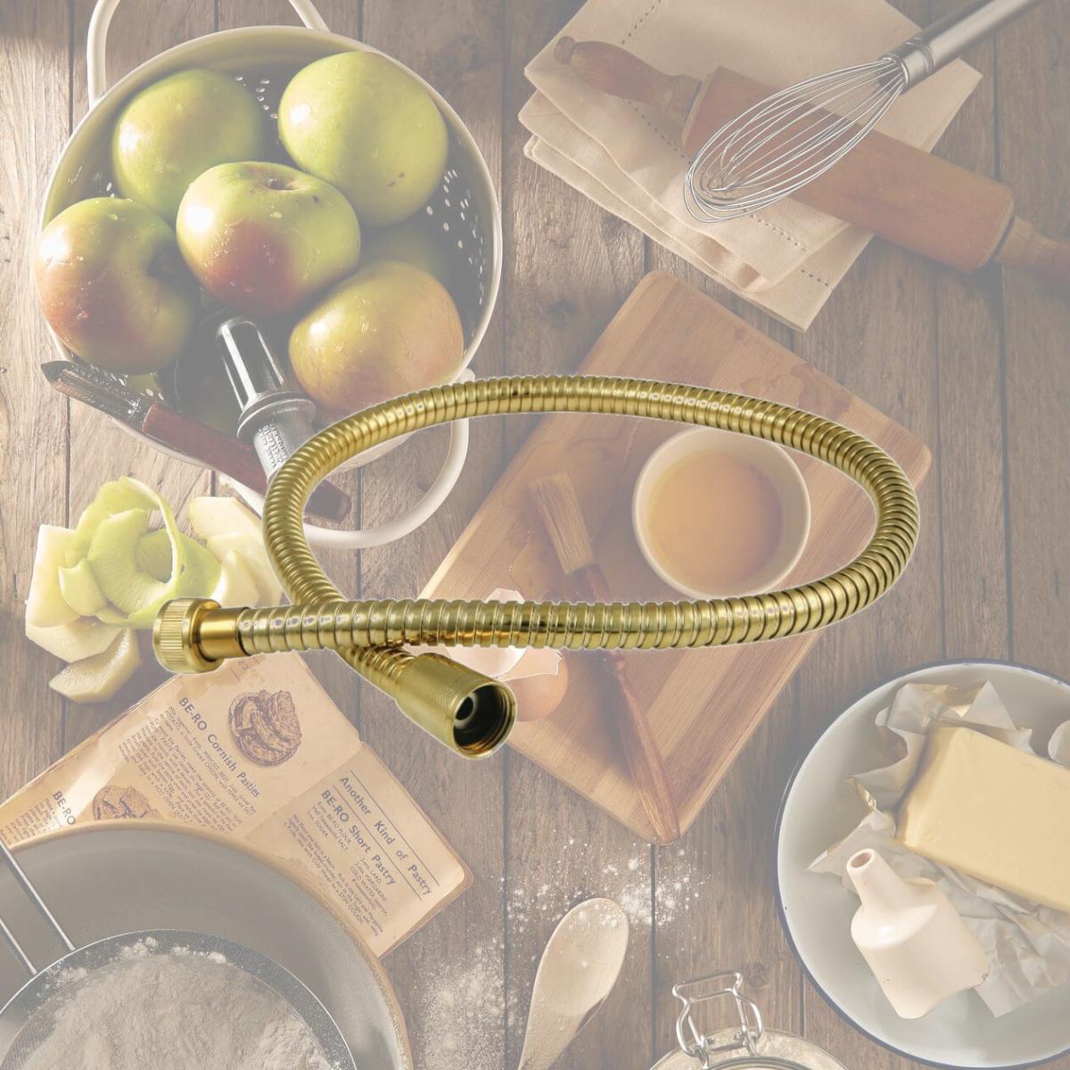 Picture of Kingston Brass KBSPRHOSE302 Gourmet Scape 30 in. Stainless Steel Hose, Polished Brass