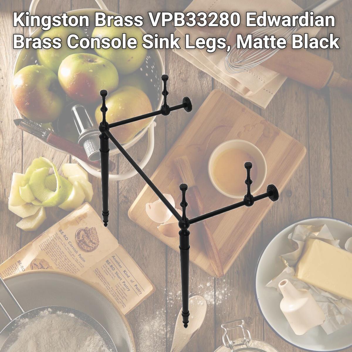 Picture of Kingston Brass VPB33280 Edwardian Brass Console Sink Legs, Matte Black