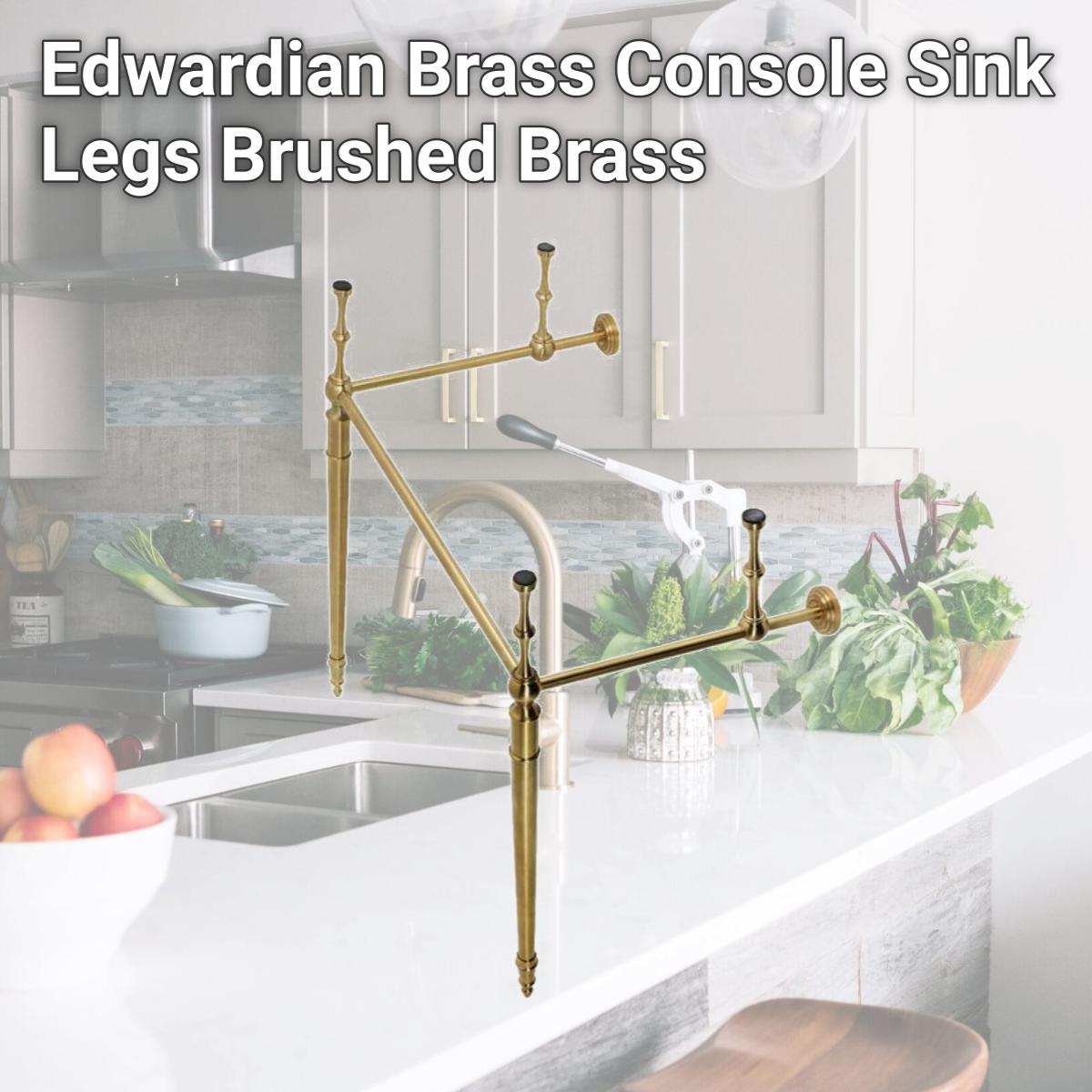 Picture of Kingston Brass VPB33287 Edwardian Brass Console Sink Legs, Brushed Brass