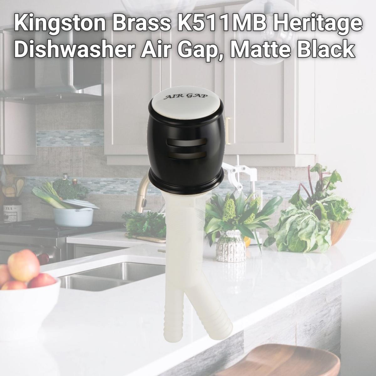 Picture of Kingston Brass K511MB Heritage Dishwasher Air Gap, Matte Black