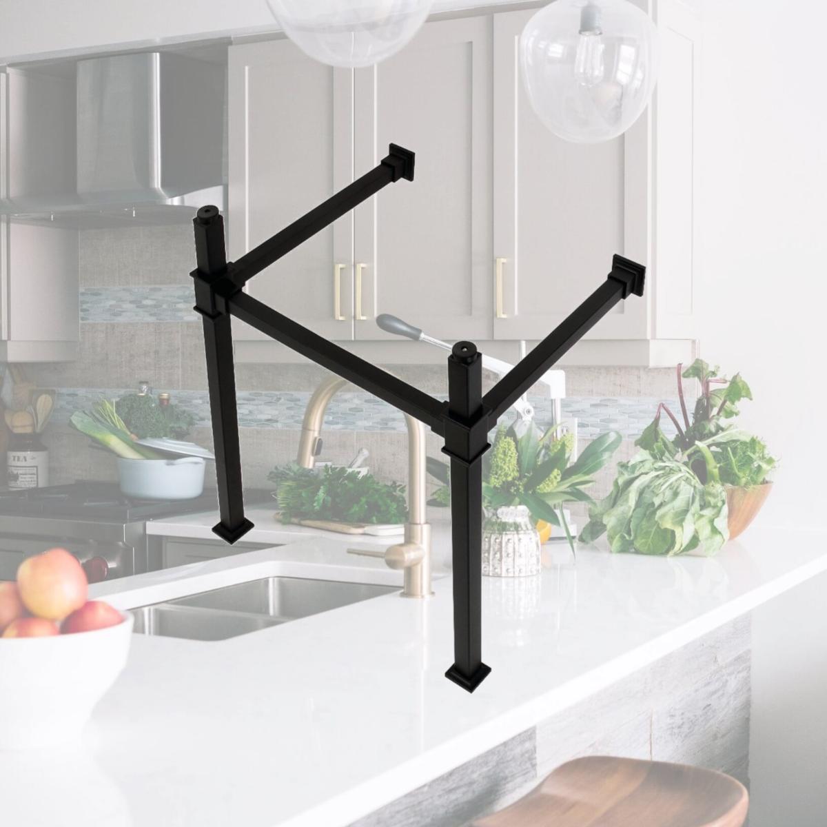 Picture of Kingston Brass VPB3322SQ0 22 in. Monarch Stainless Steel Console Sink Legs, Matte Black
