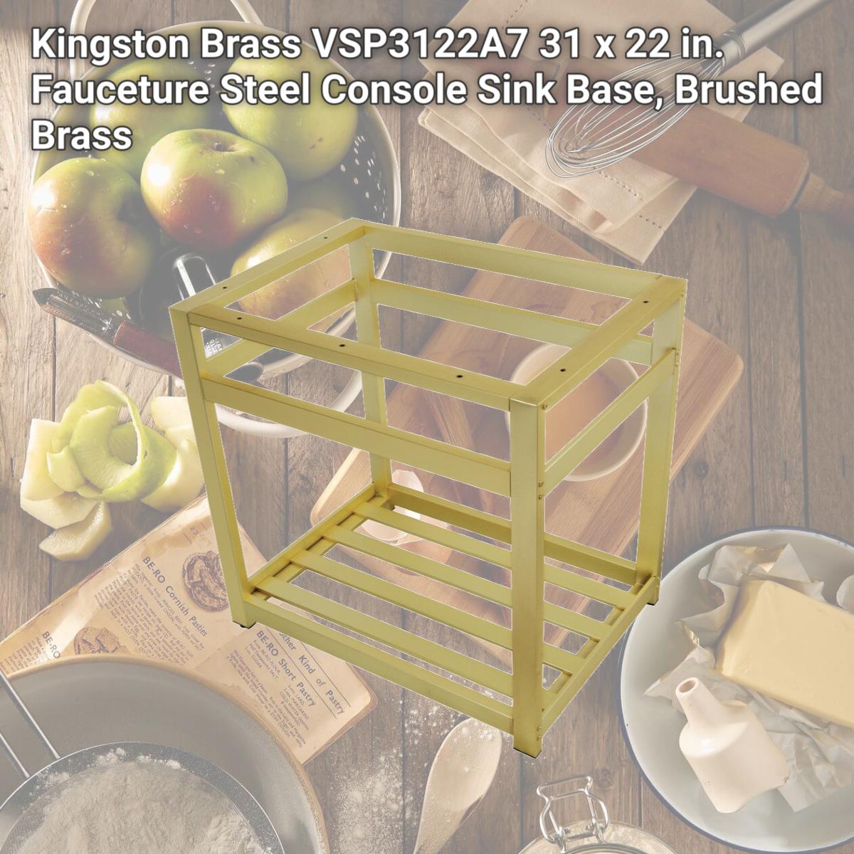 Picture of Kingston Brass VSP3122A7 31 x 22 in. Fauceture Steel Console Sink Base, Brushed Brass