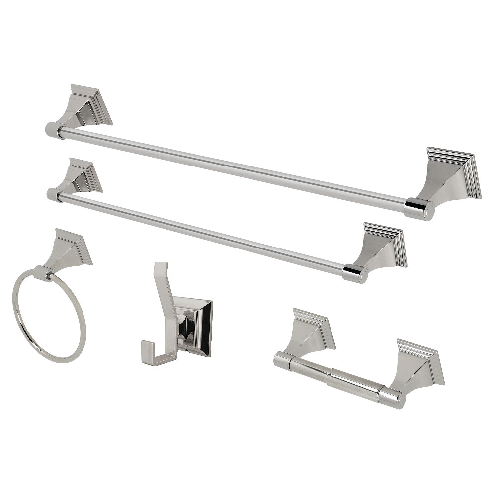 Monarch Bathroom Accessory Set, Polished Nickel - 5 Piece