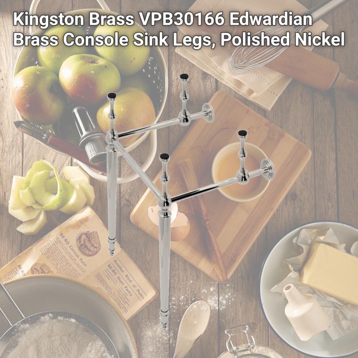 Picture of Kingston Brass VPB30166 Edwardian Brass Console Sink Legs, Polished Nickel