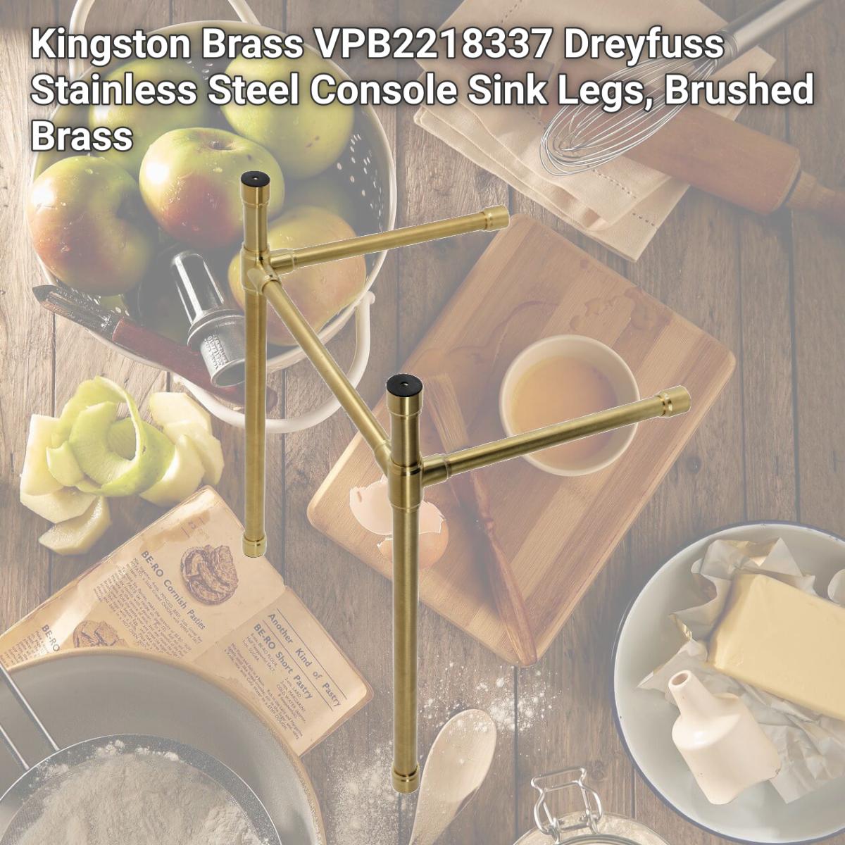 Picture of Kingston Brass VPB2218337 Dreyfuss Stainless Steel Console Sink Legs, Brushed Brass