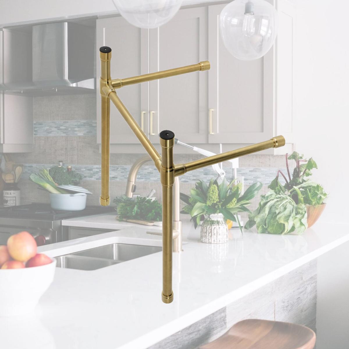 Picture of Kingston Brass VPB2218337 Dreyfuss Stainless Steel Console Sink Legs, Brushed Brass