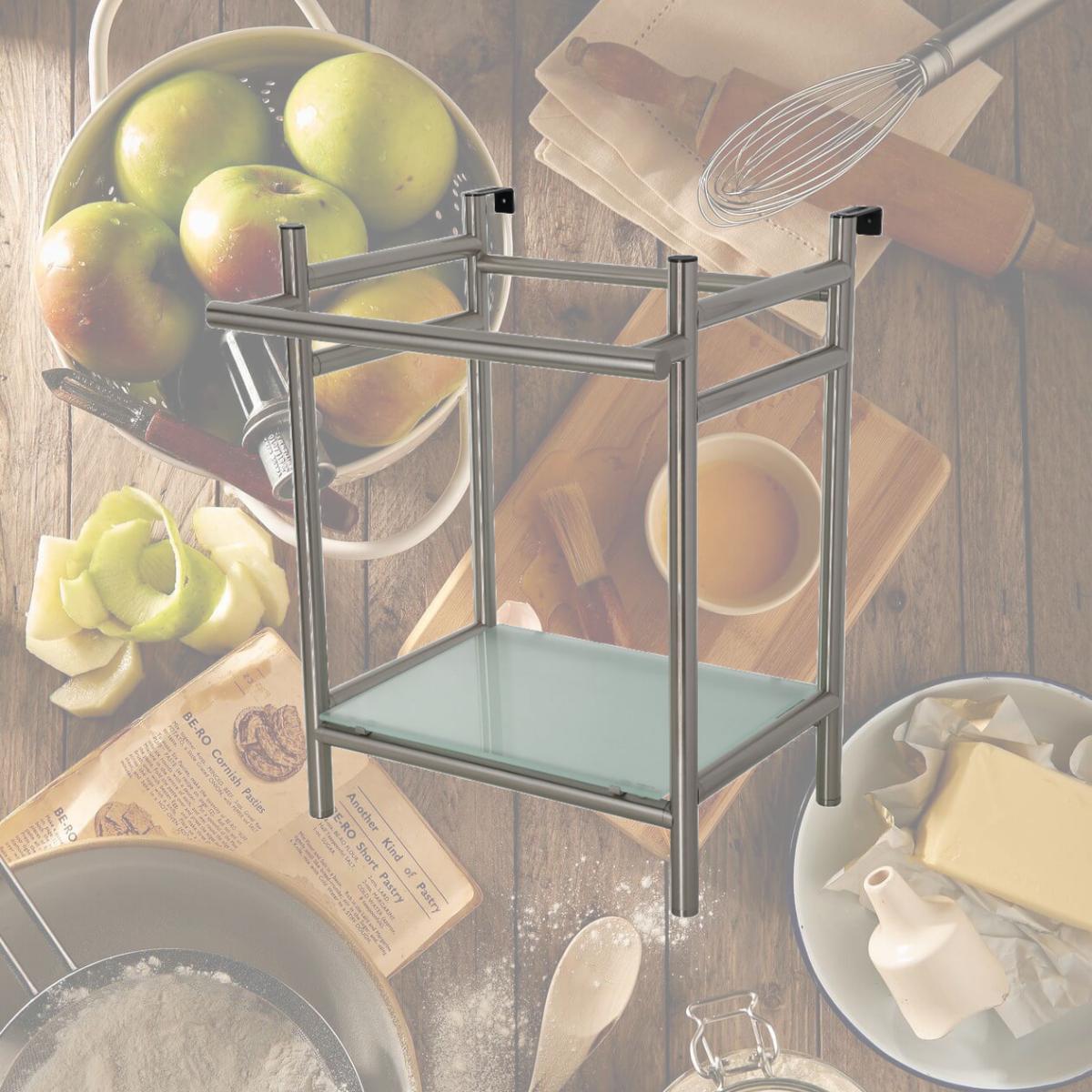 Picture of Kingston Brass VPB2216308 22 in. Sheridan Console Sink Base with Glass Shelf, Brushed Nickel