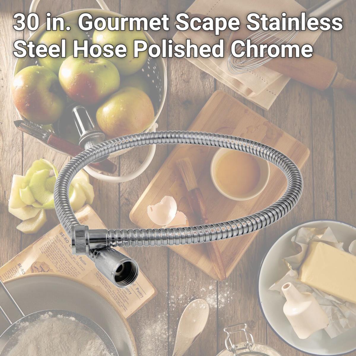 Picture of Kingston Brass KBSPRHOSE301 30 in. Gourmet Scape Stainless Steel Hose, Polished Chrome