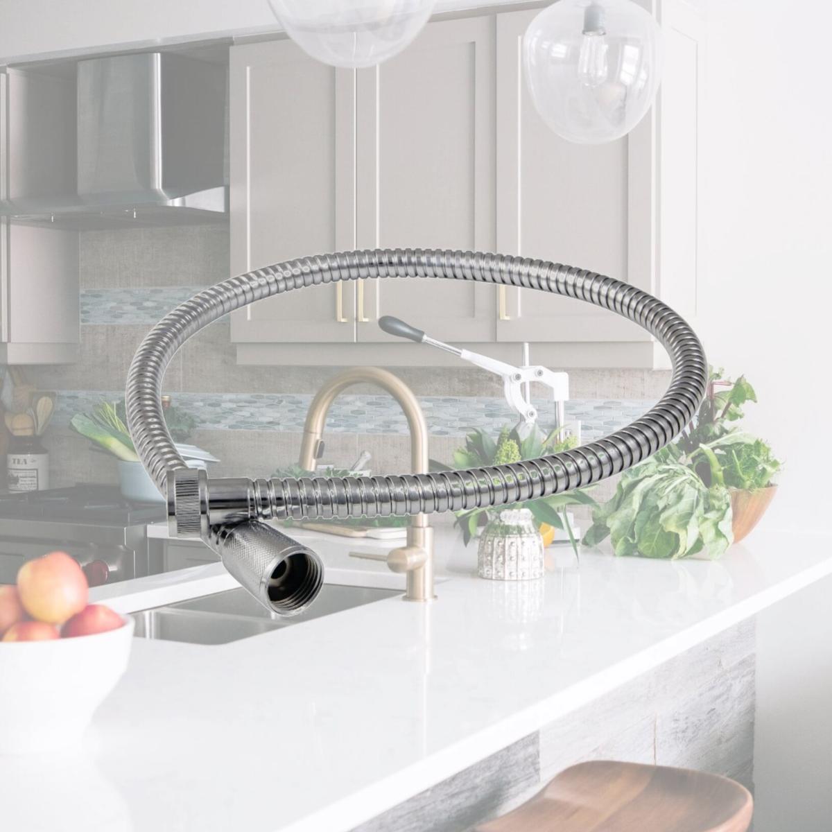 Picture of Kingston Brass KBSPRHOSE301 30 in. Gourmet Scape Stainless Steel Hose, Polished Chrome