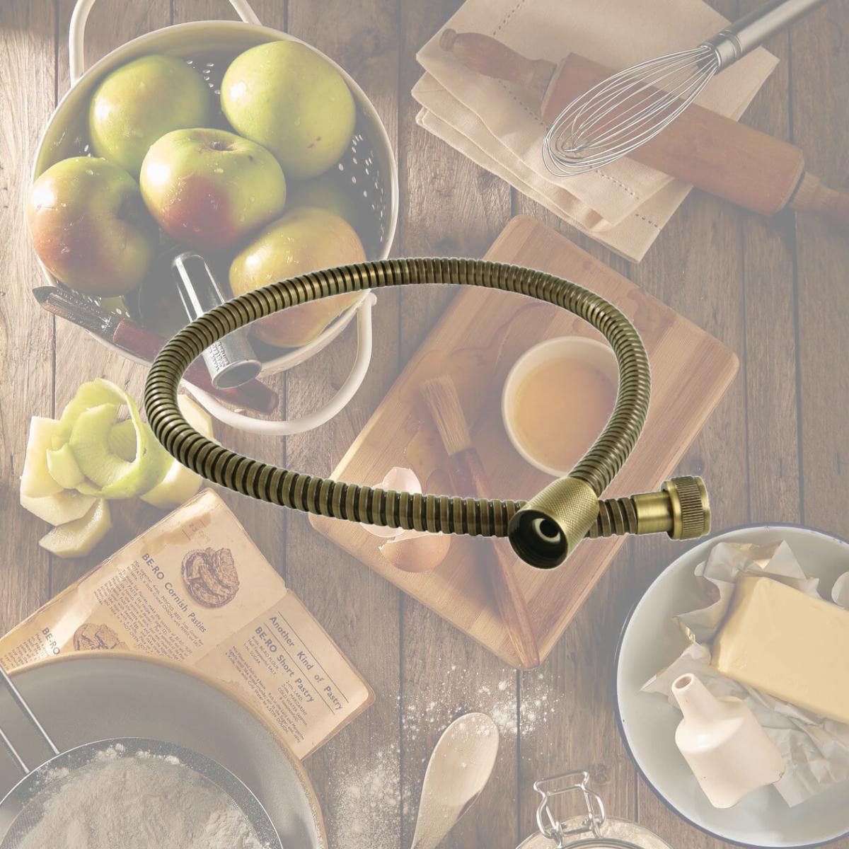 Picture of Kingston Brass KBSPRHOSE303 30 in. Gourmet Scape Stainless Steel Hose, Antique Brass
