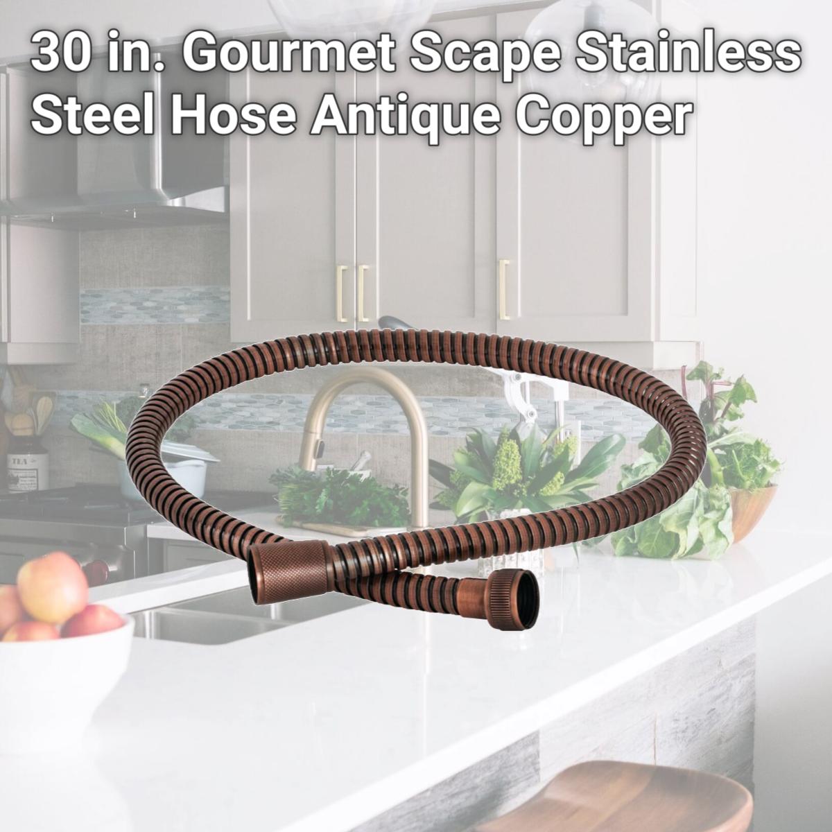 Picture of Kingston Brass KBSPRHOSE306AC 30 in. Gourmet Scape Stainless Steel Hose, Antique Copper