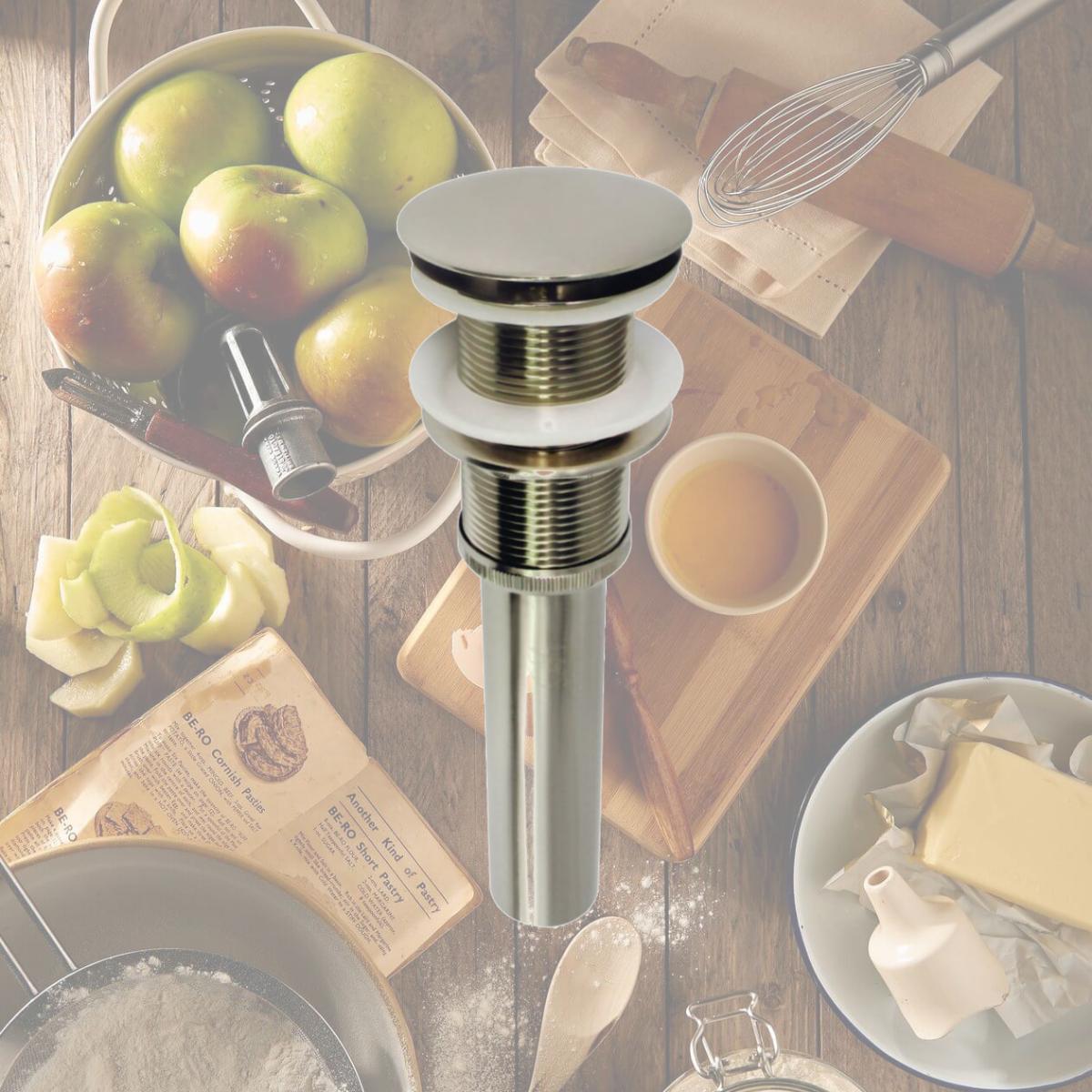 Picture of Kingston Brass EV8318 2.63 in. Coronet Push Pop-Up Bathroom Sink Drain without Overflow, Brushed Nickel