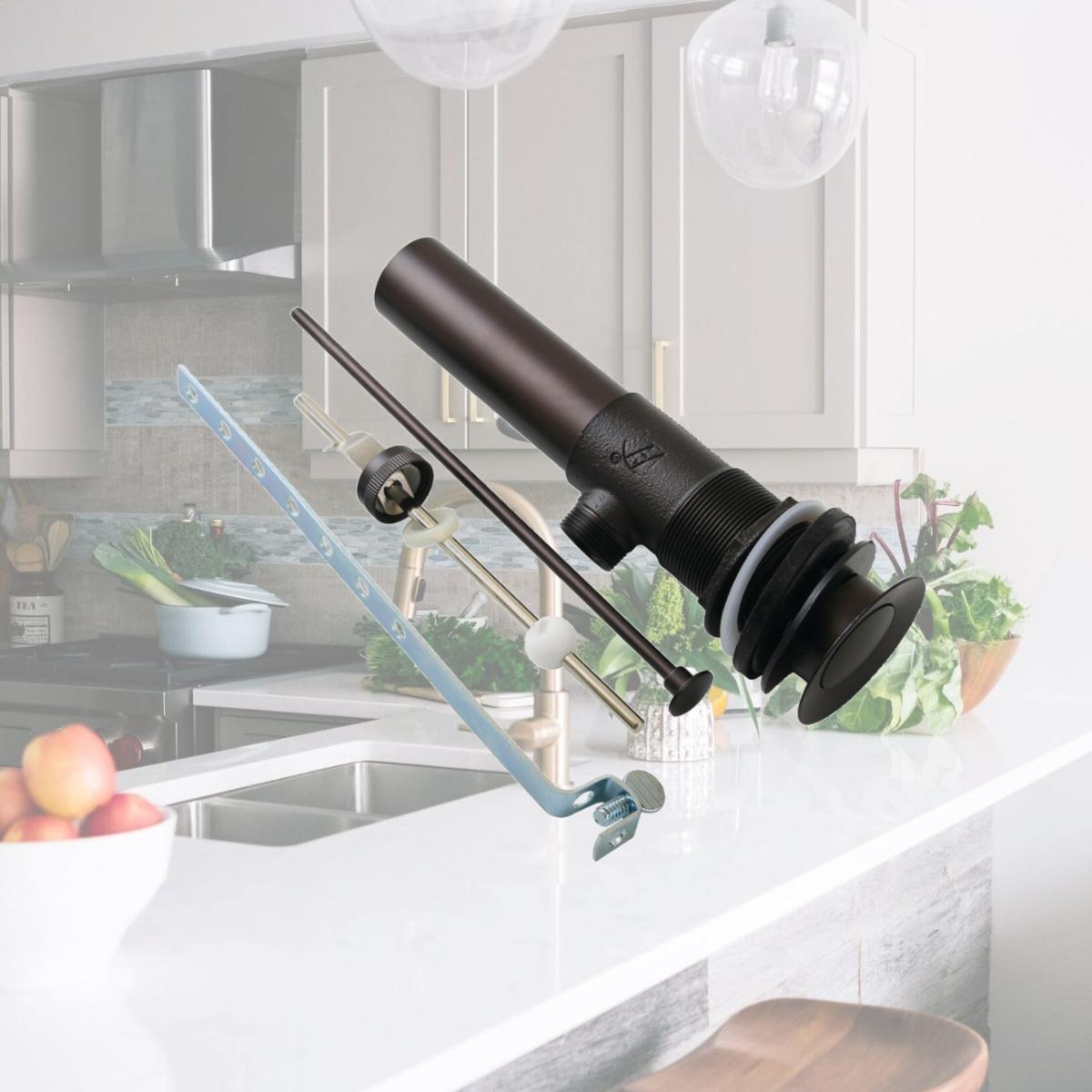 Picture of Kingston Brass KB1115 7.88 in. 22 Gauge Brass Pop-Up Drain with Overflow, Oil Rubbed Bronze